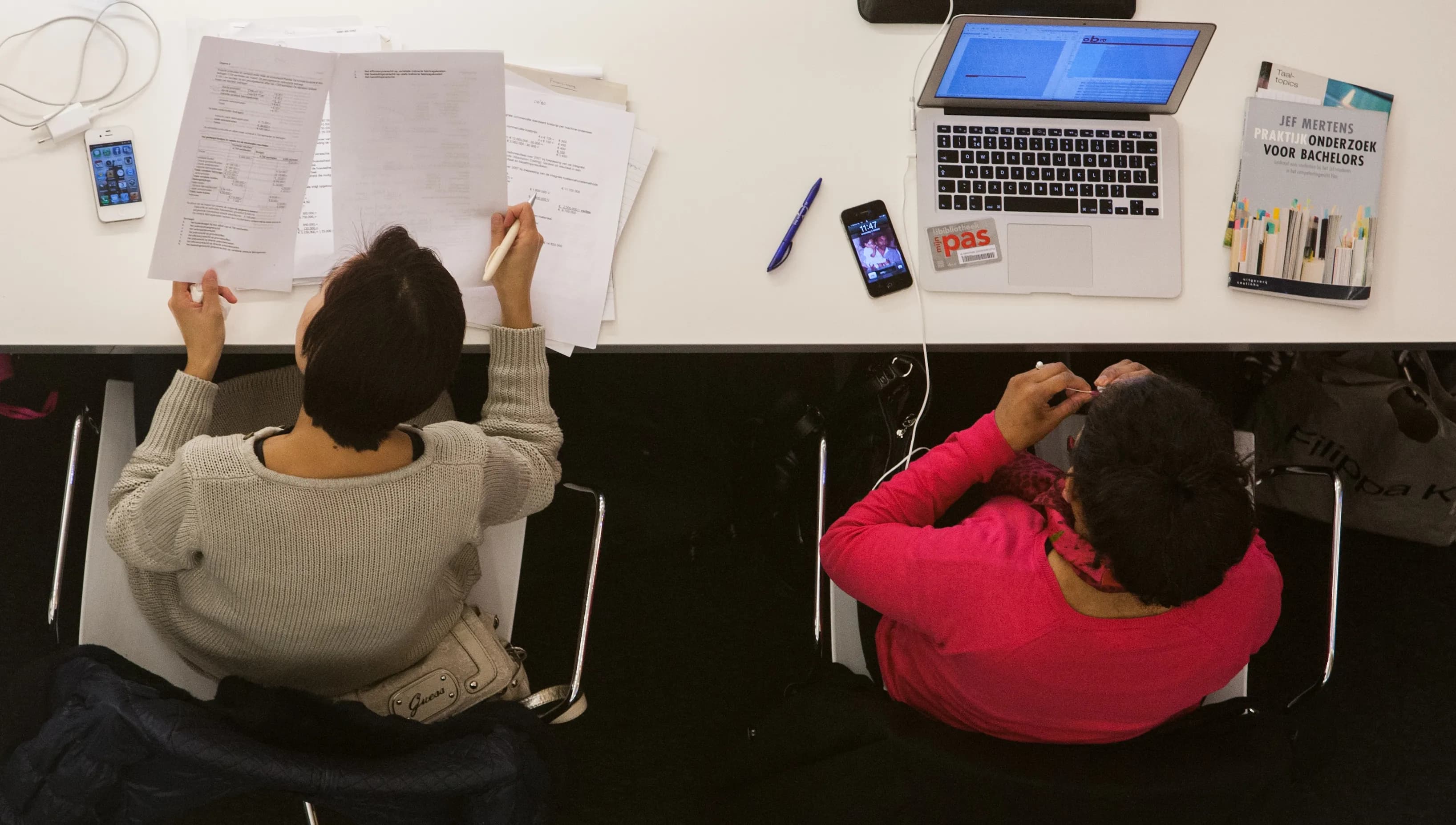 Students in the library