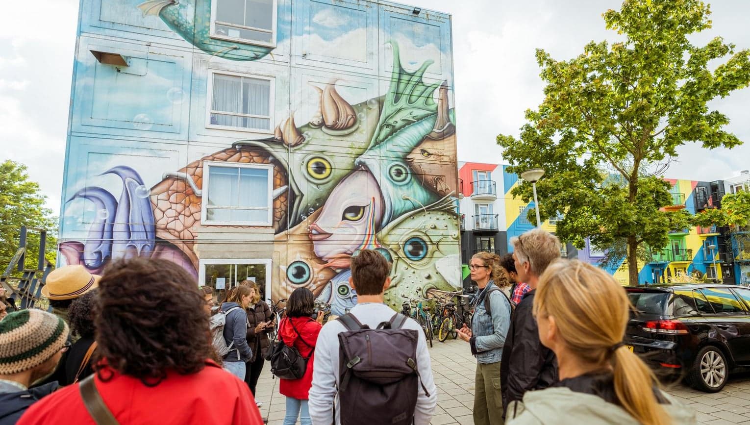 Street art tour at Heesterveld Creative Community during 24H Zuidoost 2022.