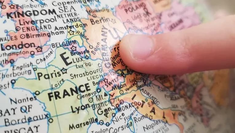 Europe on globe