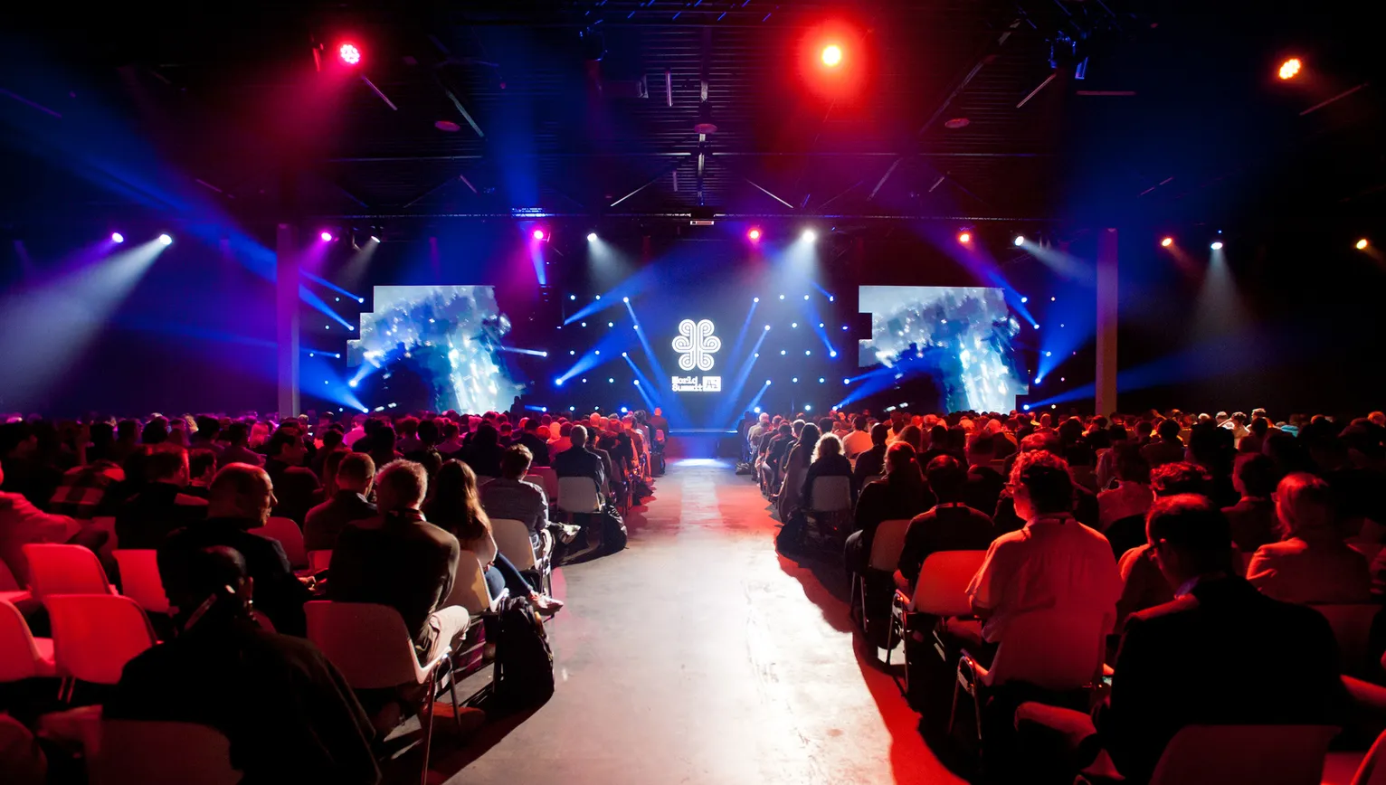 Audience looking at Main Stage, World Summit AI 2023 conference at Taets Art and Event Park