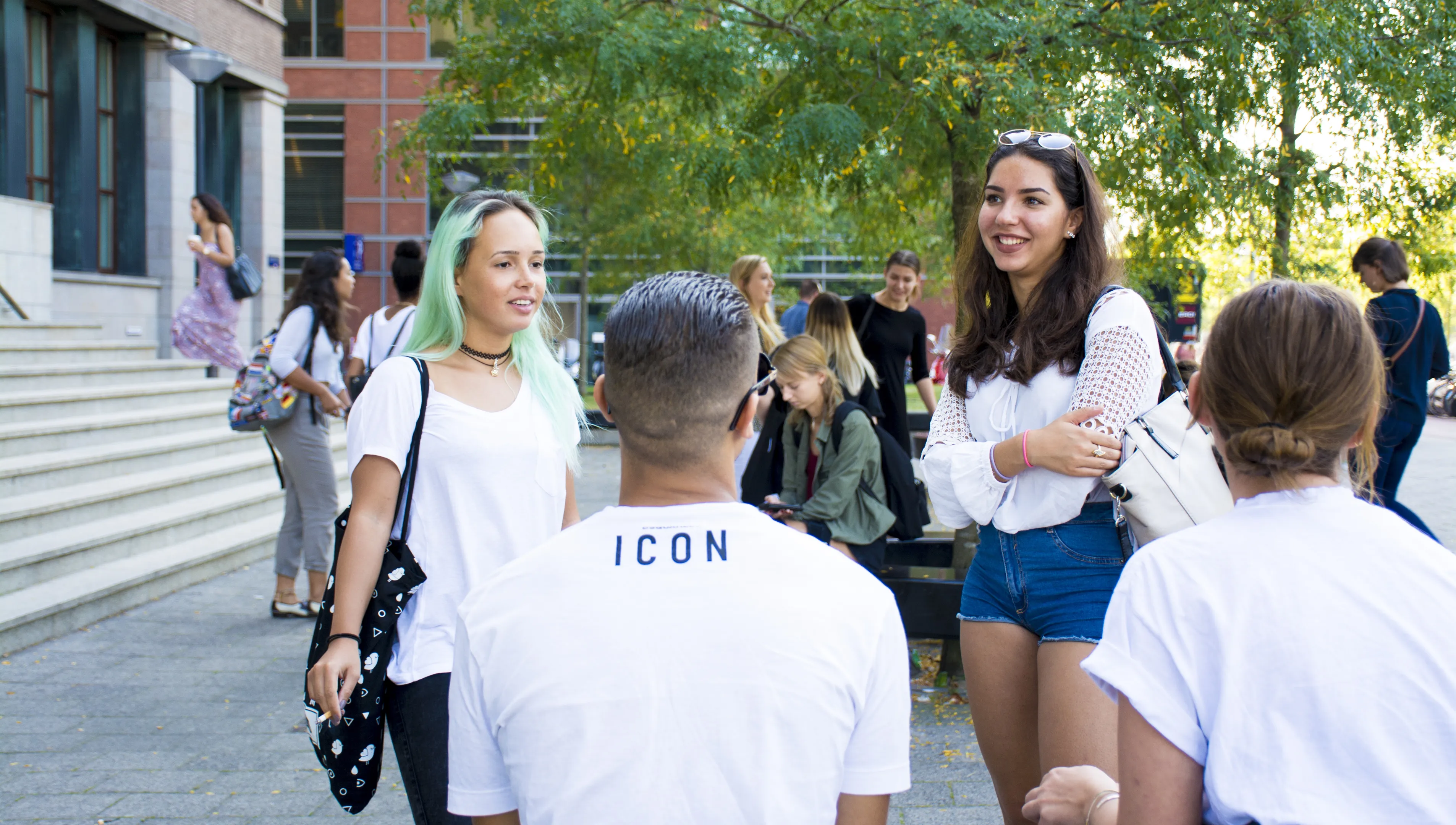 Students in a schoolyard