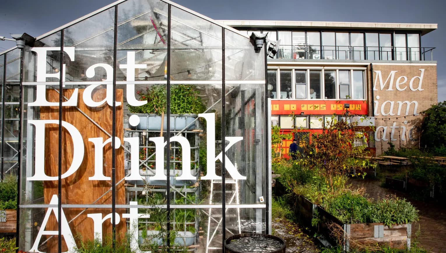 Mediamatic art centre greenhouse gardens
