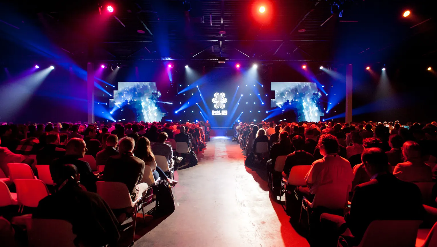 Audience looking at Main Stage, World Summit AI 2023 conference at Taets Art and Event Park