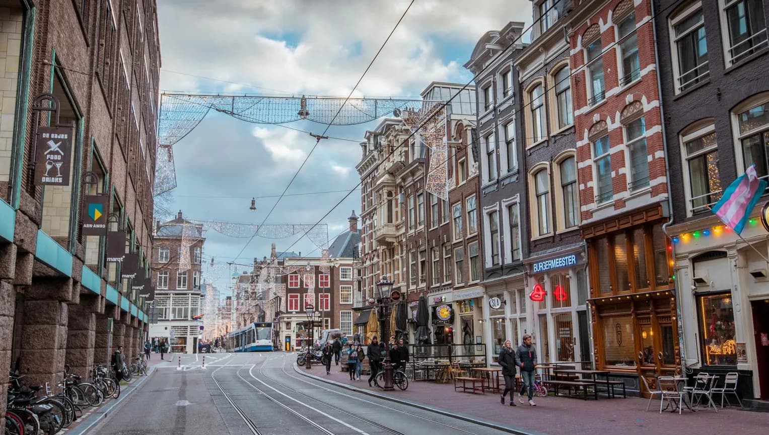 Christmas decorations at the Utrechtsestraat shopping street