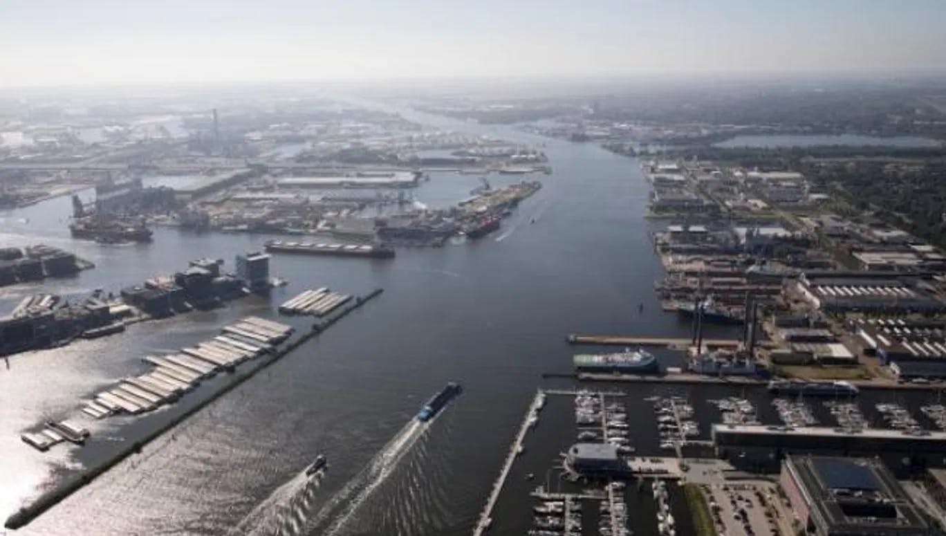 aerial view Port of Amsterdam energy