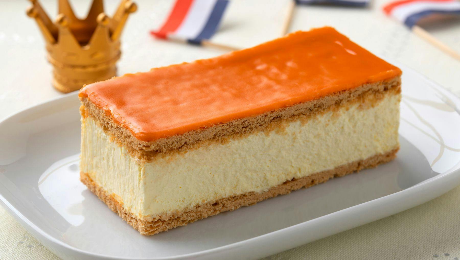 Traditional Dutch orange Tompouce pastry for kings day with crown and flag on the background
1722872101
Typically Dutch foods