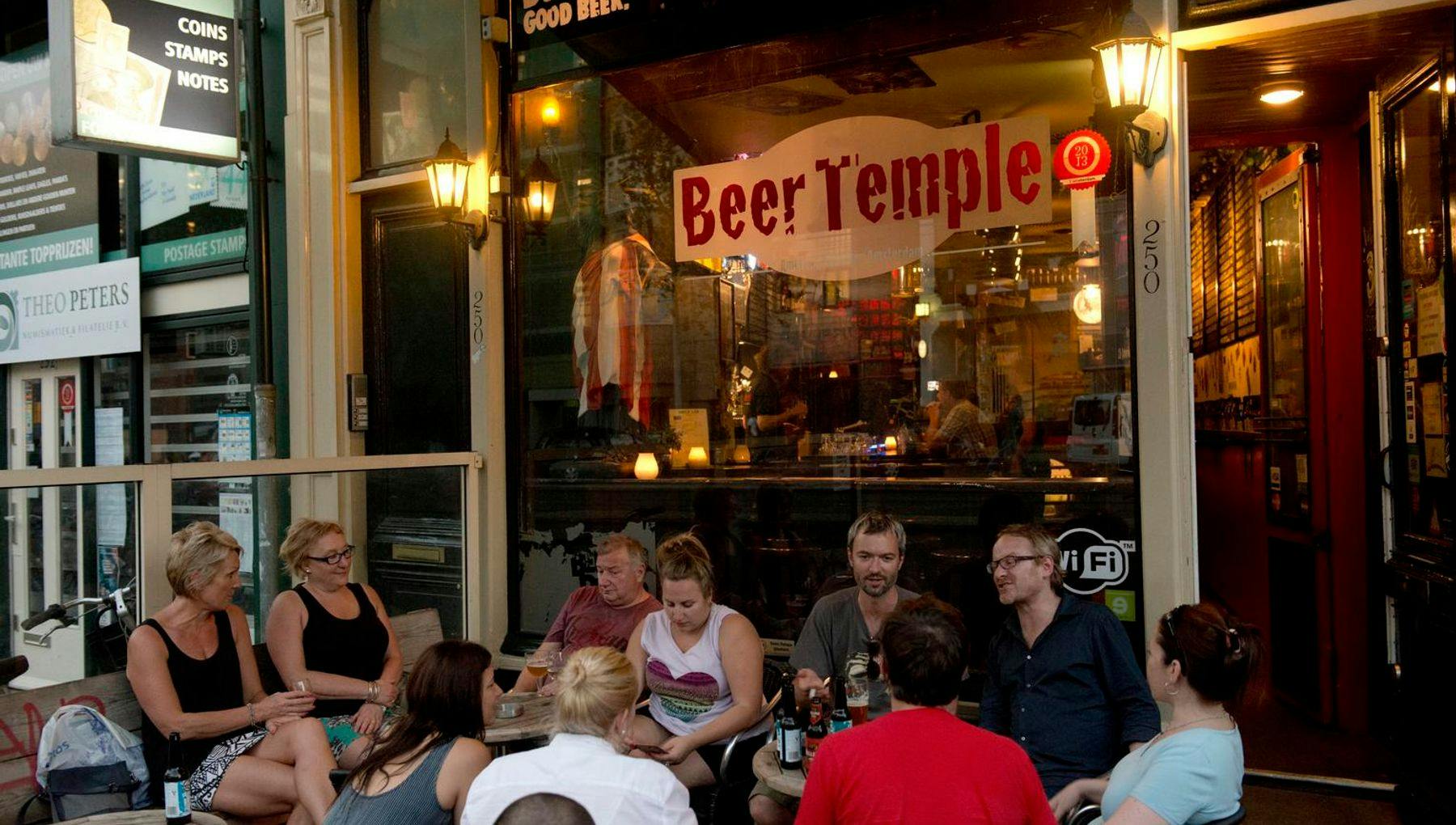 Beer Temple beer café exterior and terrace.