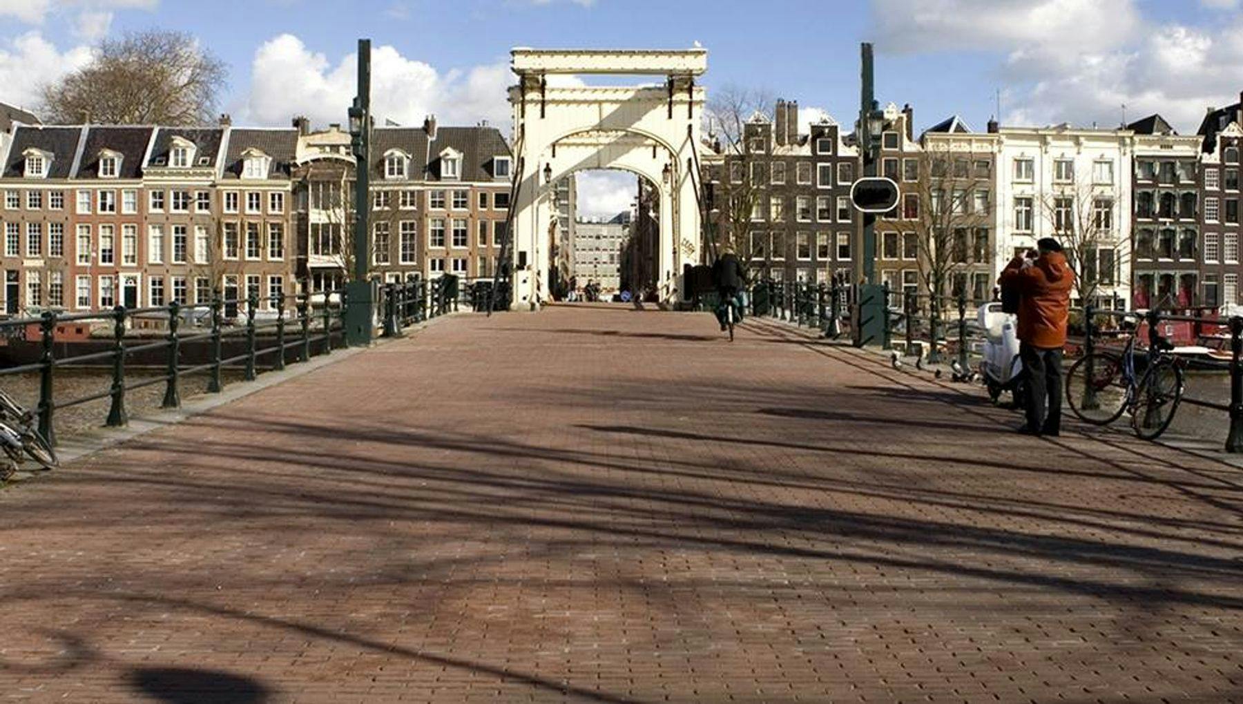 View across Magere Brug ("Skinny Bridge") in Amsterdam