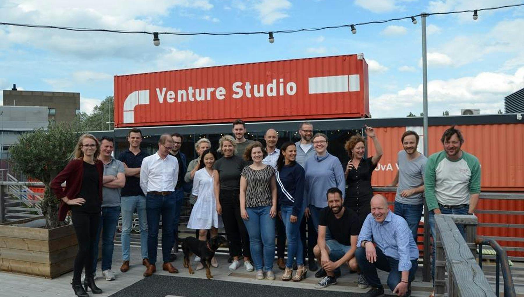 Group photo of Readytoscale standing outside Venture Studio