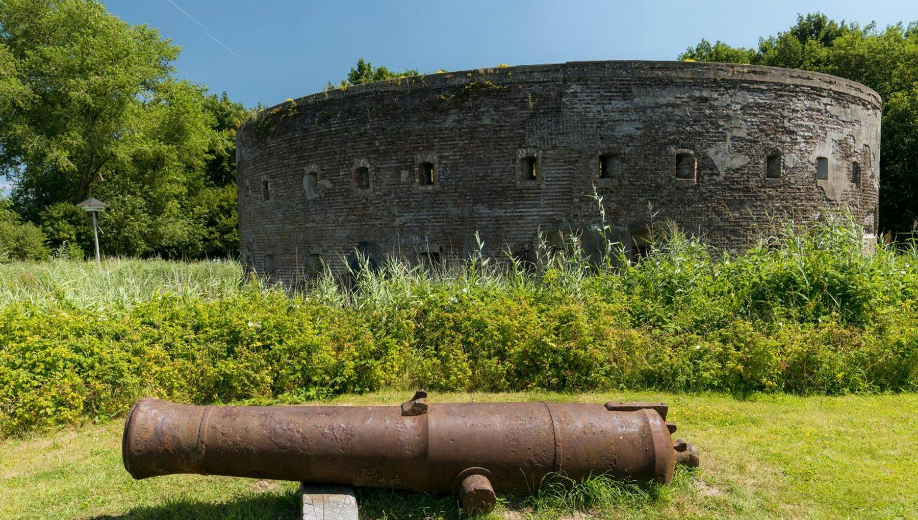 A cannon of fortress Uitermeer, part of the Defense line of Amsterdam.