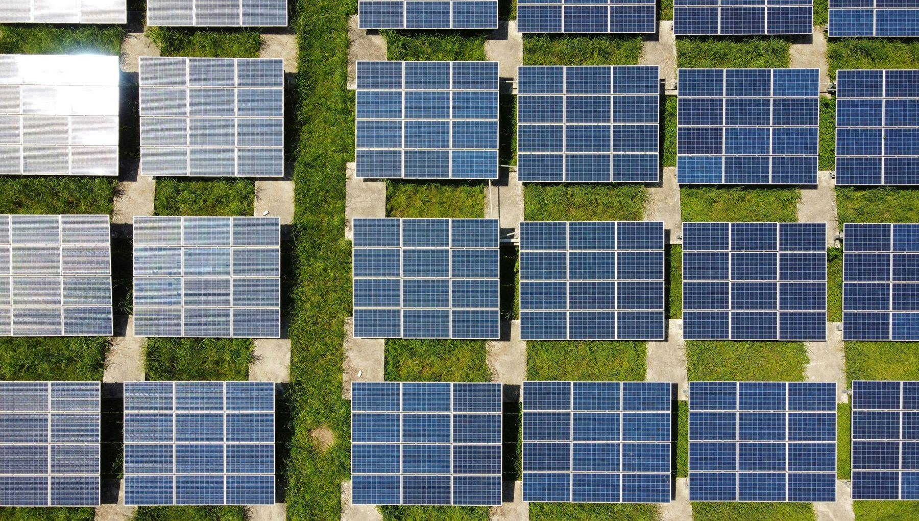 Solar panels seen from above
