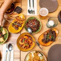 Dishes on table at Warna Baru Indonesian restaurant