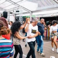 People dancing at Kwaku festival