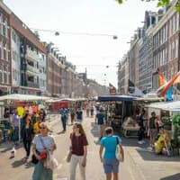 People shopping at the Albert Cuyp market