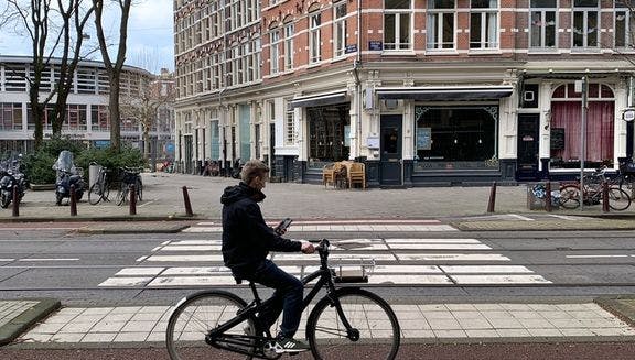 Man cycling in the city