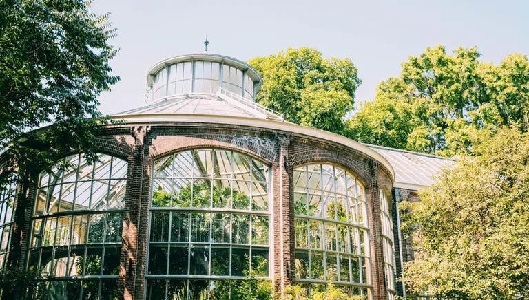 The Hortus Botanicus botanical gardens greenhouse.