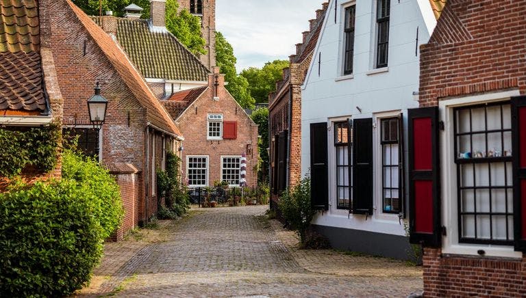 Charming street in the historic village of Velsen-Zuid.