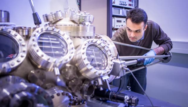 Man with high tech systems materials