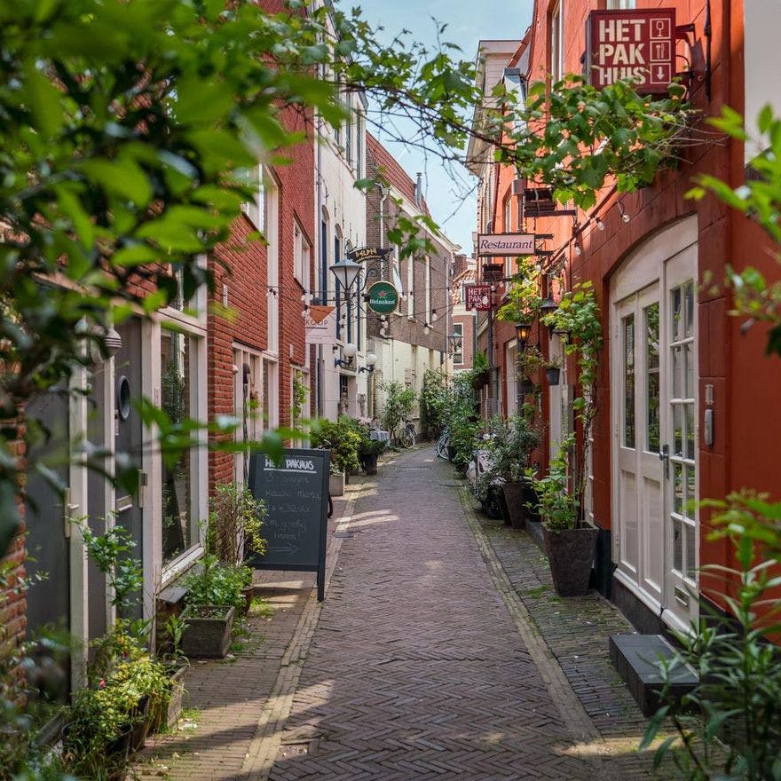 Narrow street in Haarlem.
