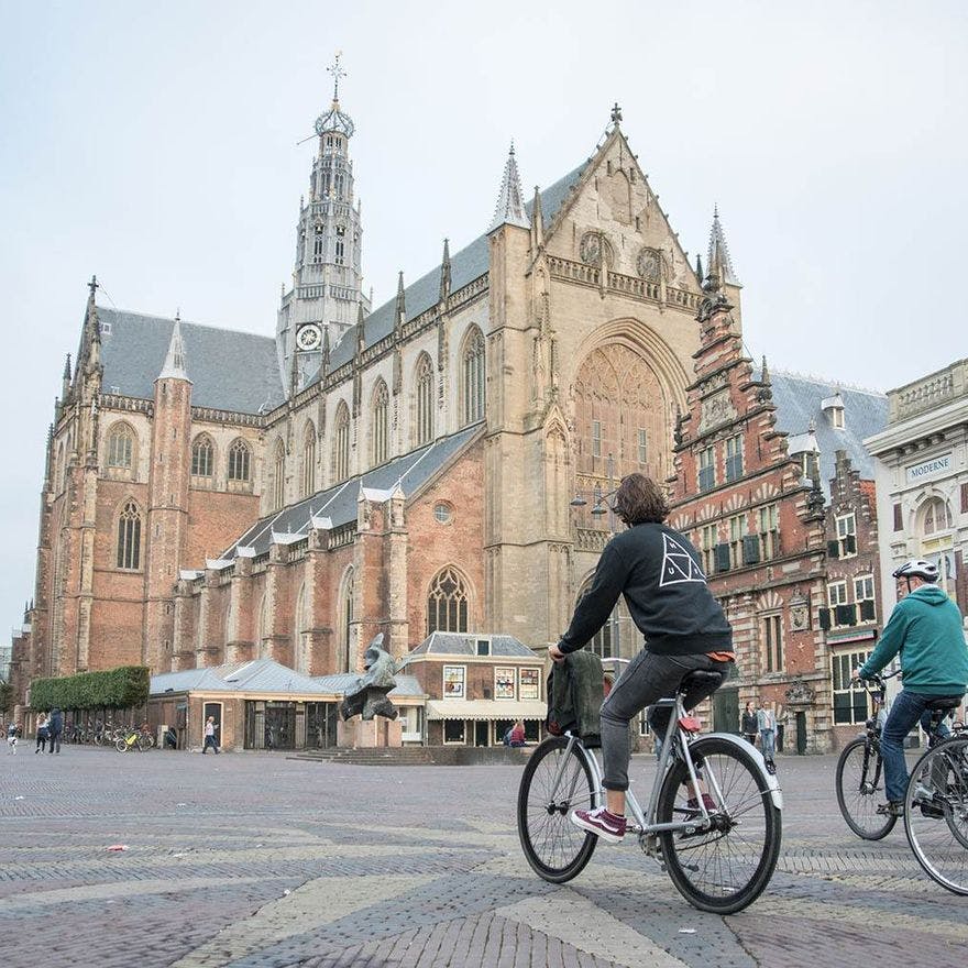 People biking in Haarlem