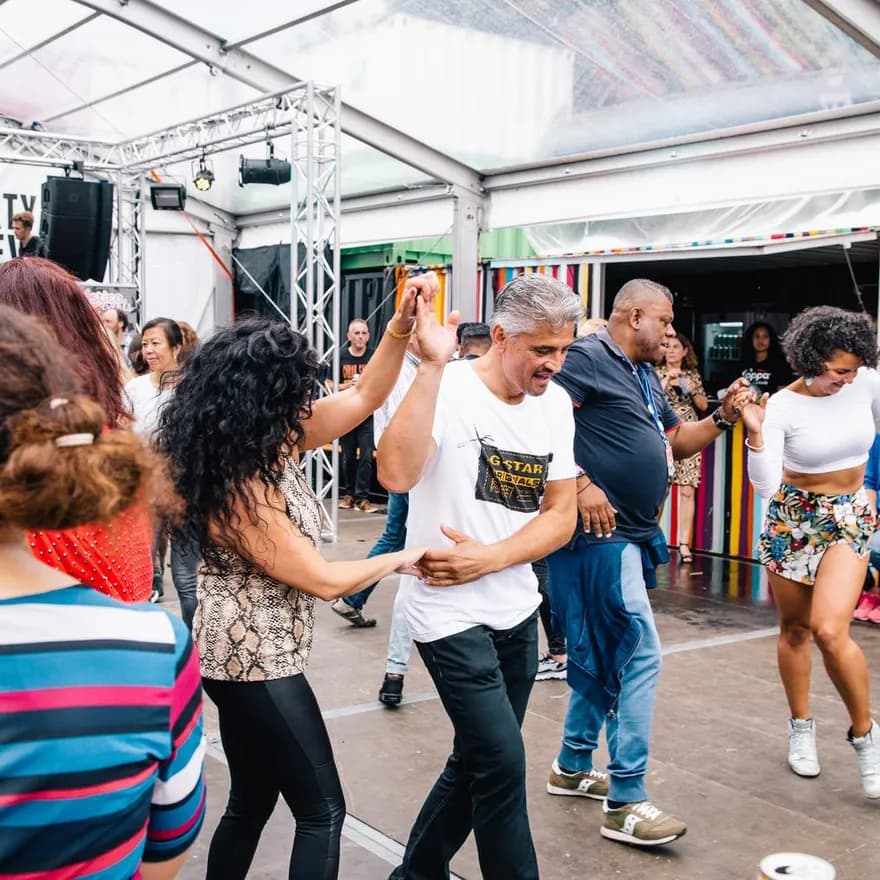 People dancing at Kwaku festival
