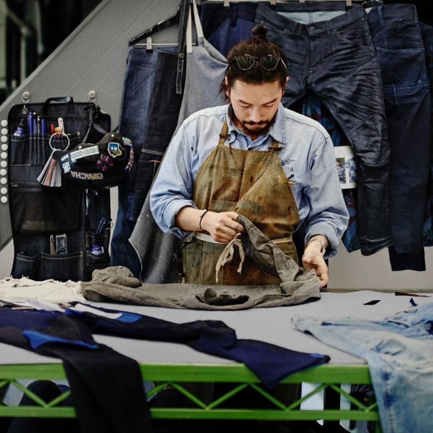 Tailor at work for sustainable fashion brand G-Star.