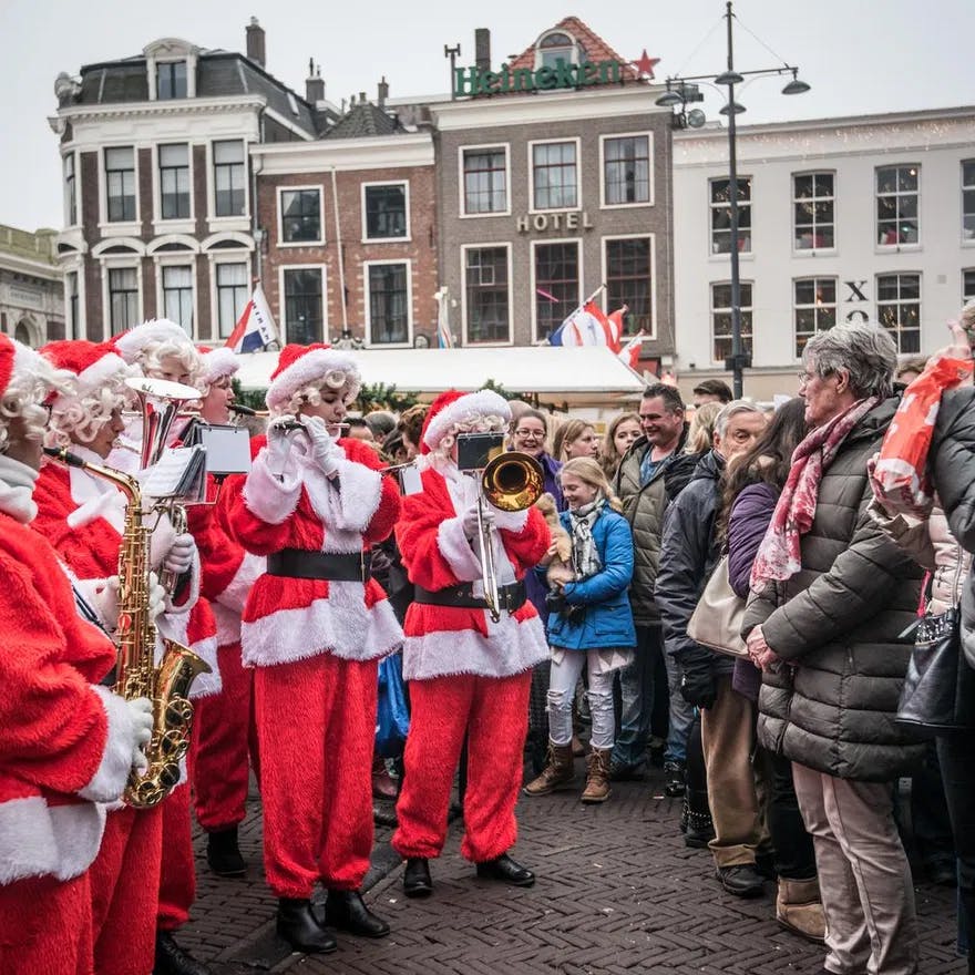 Orchestra of Santa's at Chrismas Market Haarlem 2016