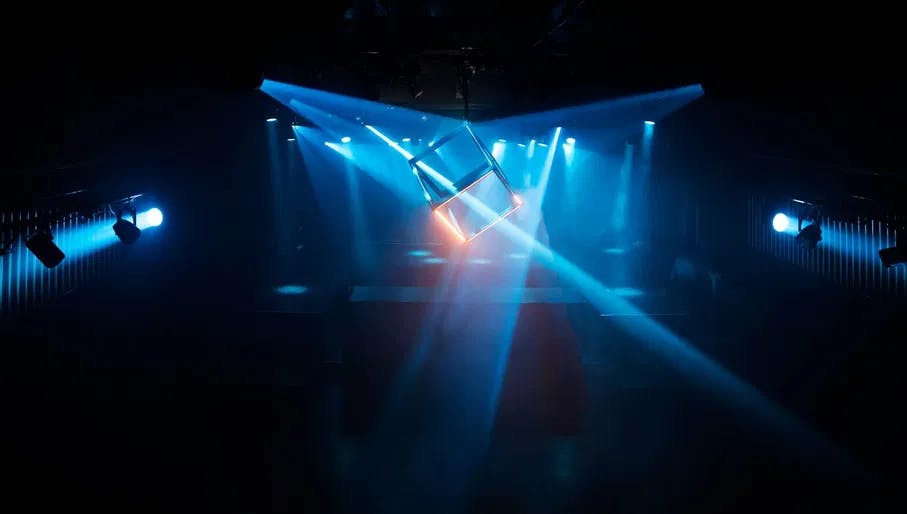 Blue lights in empty club