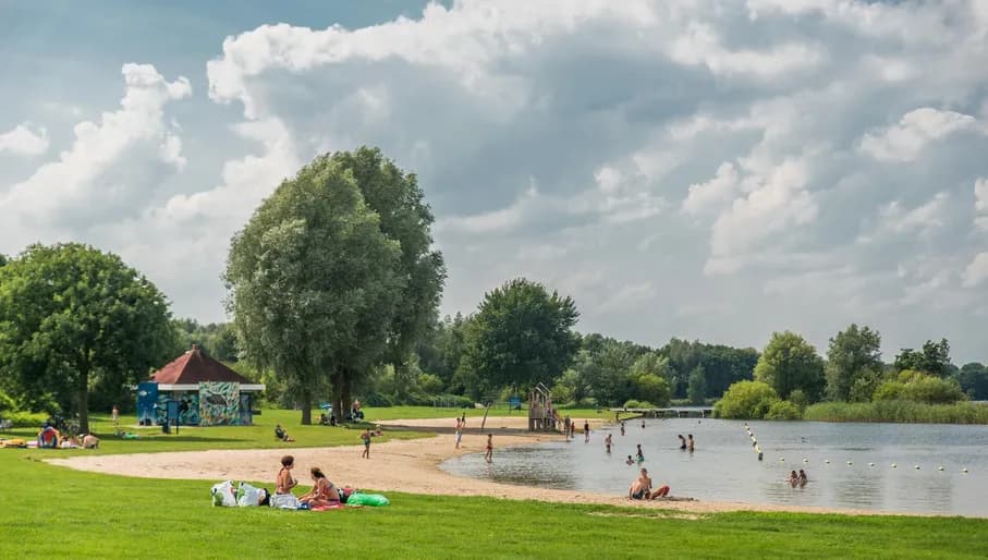 Swimming at Gaasperplas lake Gaasperpark