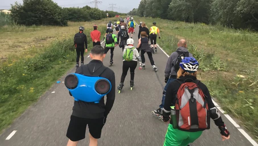 Friday Night Skate people skating through nature