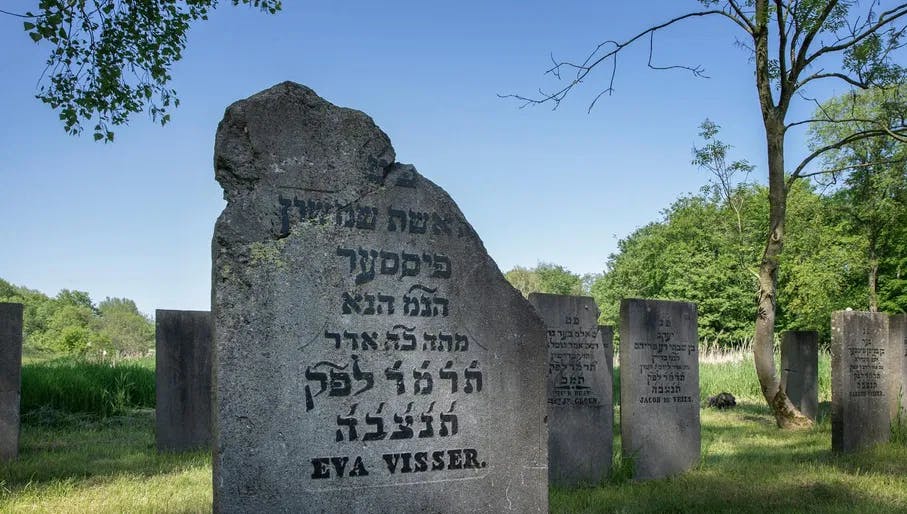 Gravestones in the Jewish Cemetery in Flevopark