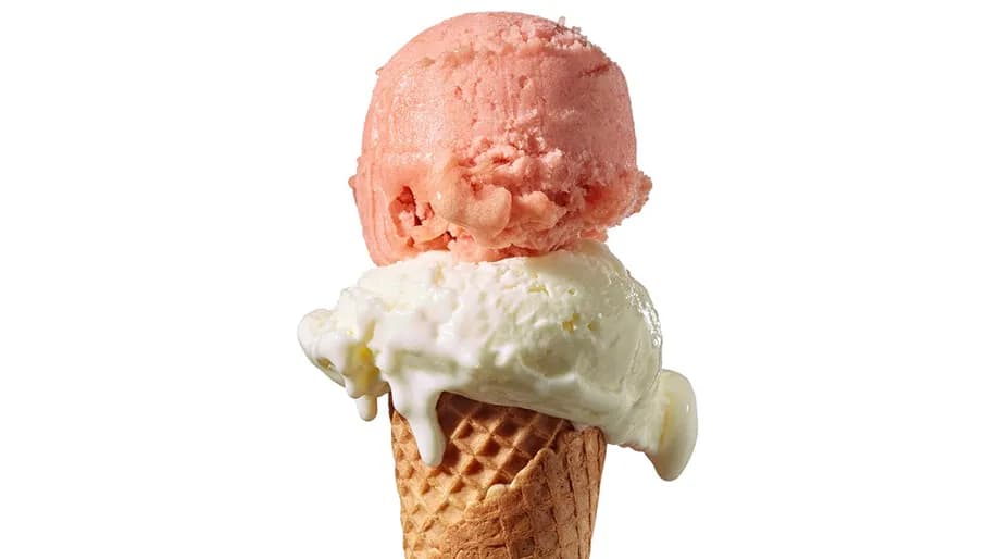 IJscuypje ice cream in a cone close-up