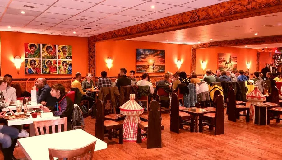 Semai East-African restaurant interior, Ethiopian and Eritrean food
