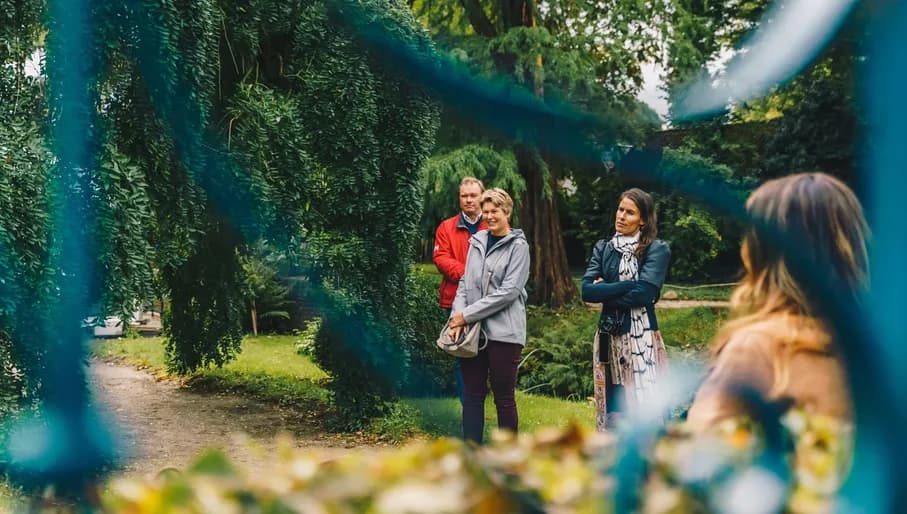 People on museum tour at castle-museum Sypesteyn Loosdrecht