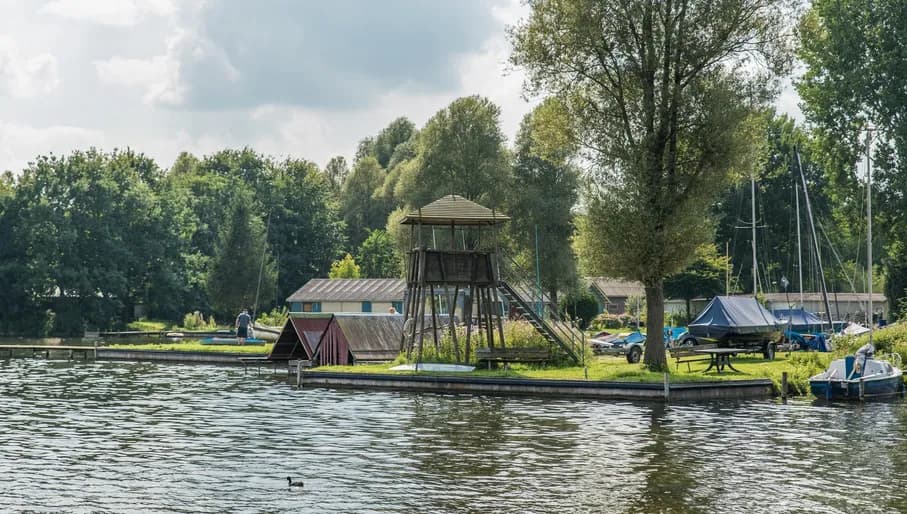 Playground and harbour at Gaasperplas lake