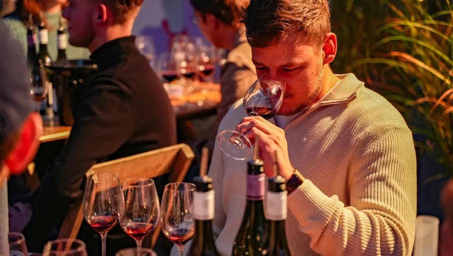 Man drinking wine