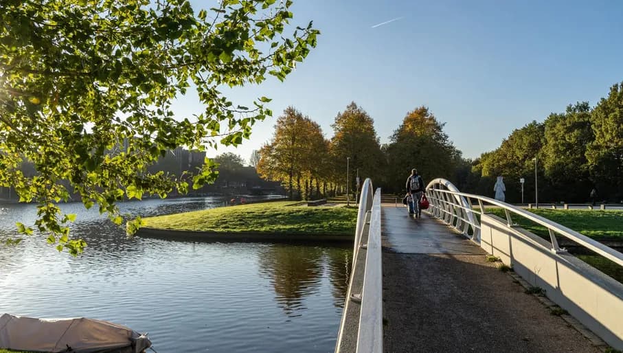 The bridge that connects the Wachterliedplantsoen with the Erasmuspark.