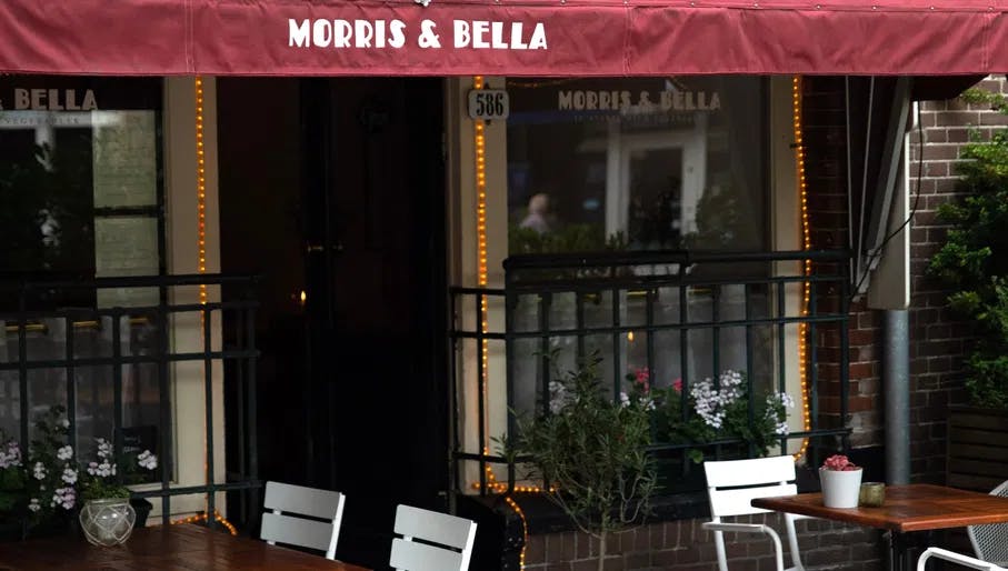 Morris & Bella restaurant exterior with terrace