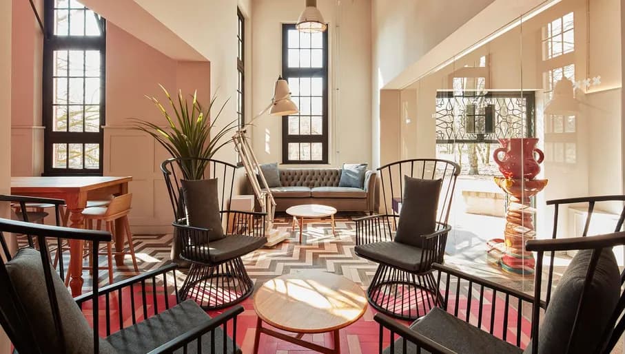 Interior of Generator Amsterdam hostel near Oosterpak in Oost