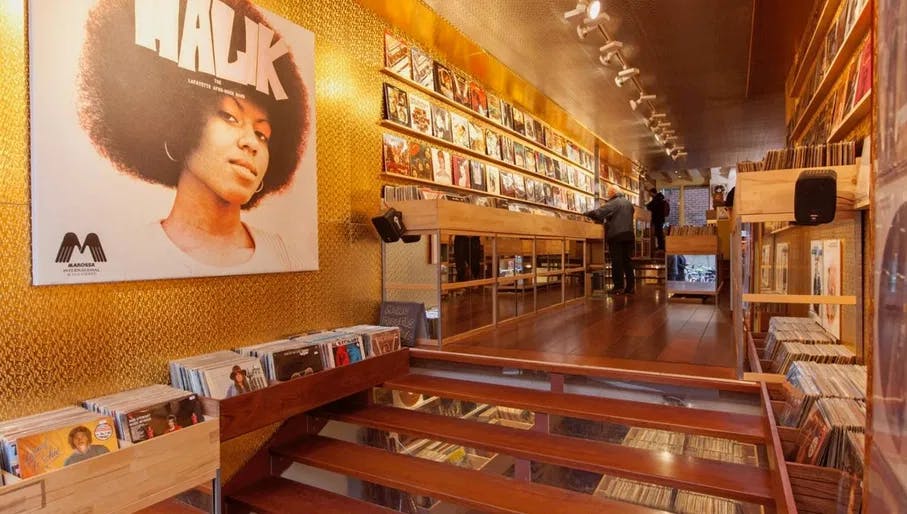 Interior of ZAP Records record store