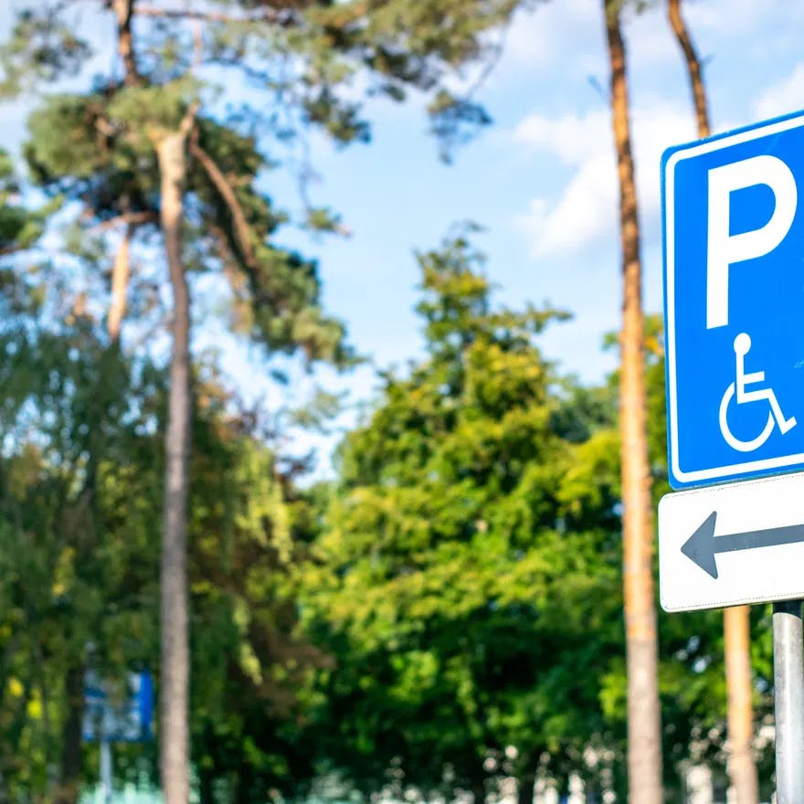 Dutch road sign: disabled parking space